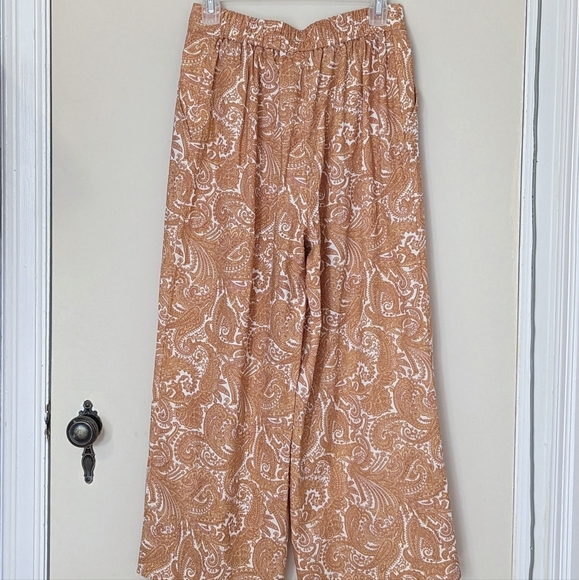 Sigrid Olsen palazzo pants, orange paisley, size extra small. - Picture 3 of 7
